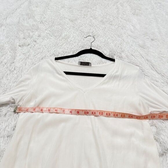 Women Lola & Sophie V Neck Layered Light Weight Top in White Size Medium - Picture 4 of 8